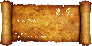 Maka Iván névjegykártya